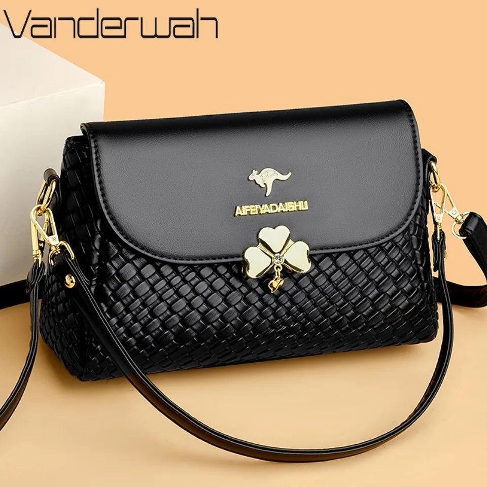 Luxury Women’s Designer Handbags – 2025 Soft Knitting Leather Crossbody Shoulder Bag