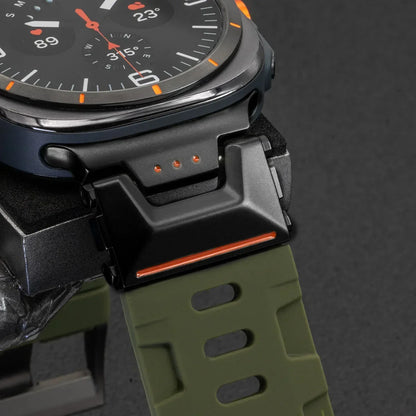 Soft Silicone Luxury Sport Strap for Samsung Galaxy Watch Ultra 47mm — No-Gap Curved End Band for Men