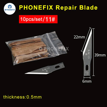 10pcs Precision Scalpel Knife Blades – #4A #11 #18 Non-Slip Metal Craft Replacement for Engraving, PCB Repair, DIY Tools