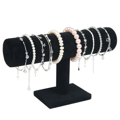 6-Color Upright Velvet Bracelet & Chain Watch Display Rack – Hard Jewelry Organizer Stand Holder