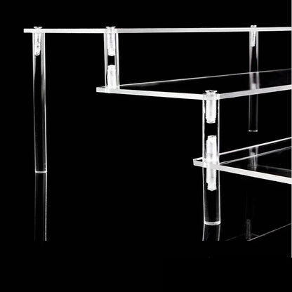 Acrylic Display Stand Rack - 1-4 Tier Transparent Trapezoid Organizer Shelf For Cupcakes, Perfume, Dolls & Collectibles