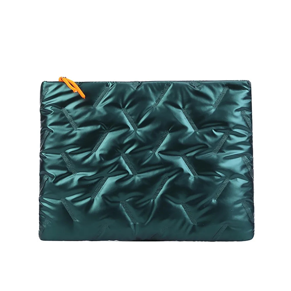 Trendy Puffy Cotton Laptop Bag 14 Inch — Waterproof, Shockproof Sleeve with Shoulder Strap for MacBook, Lenovo, Huawei