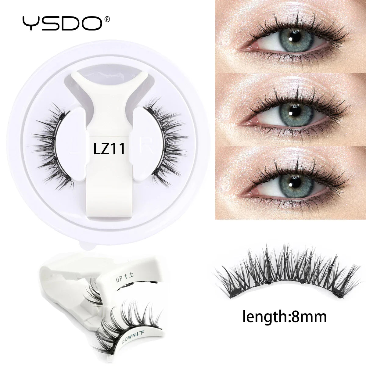 YSDO Magnetic Eyelashes – Reusable 3D Mink Winged False Lashes with Tweezer, No Glue Long-Lasting Makeup Lashes