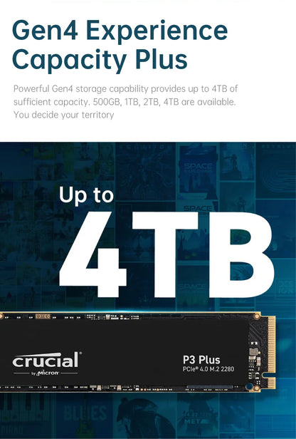 Crucial 5000MB/s NVMe M.2 2280 SSD – 4TB, 2TB, 1TB Internal Solid State Drive for PS5, Laptop, PC, PCIe 4.0x4