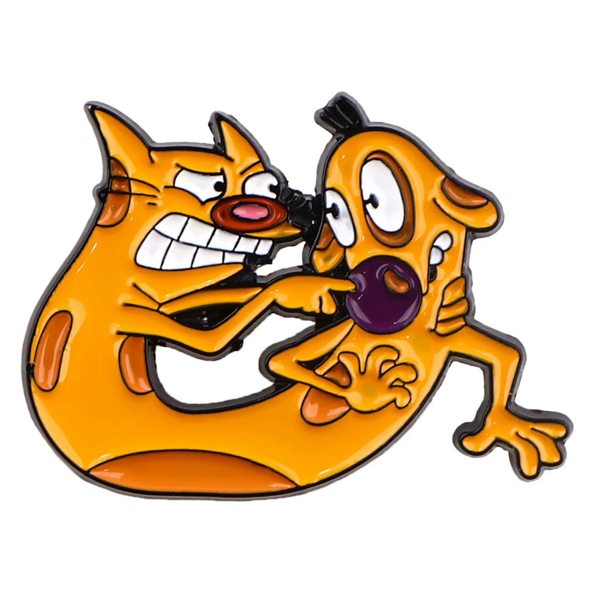Colorful Cat & Dog Anime Brooch – Cartoon Pin for Clothing, Collars, and Film & TV Accessories