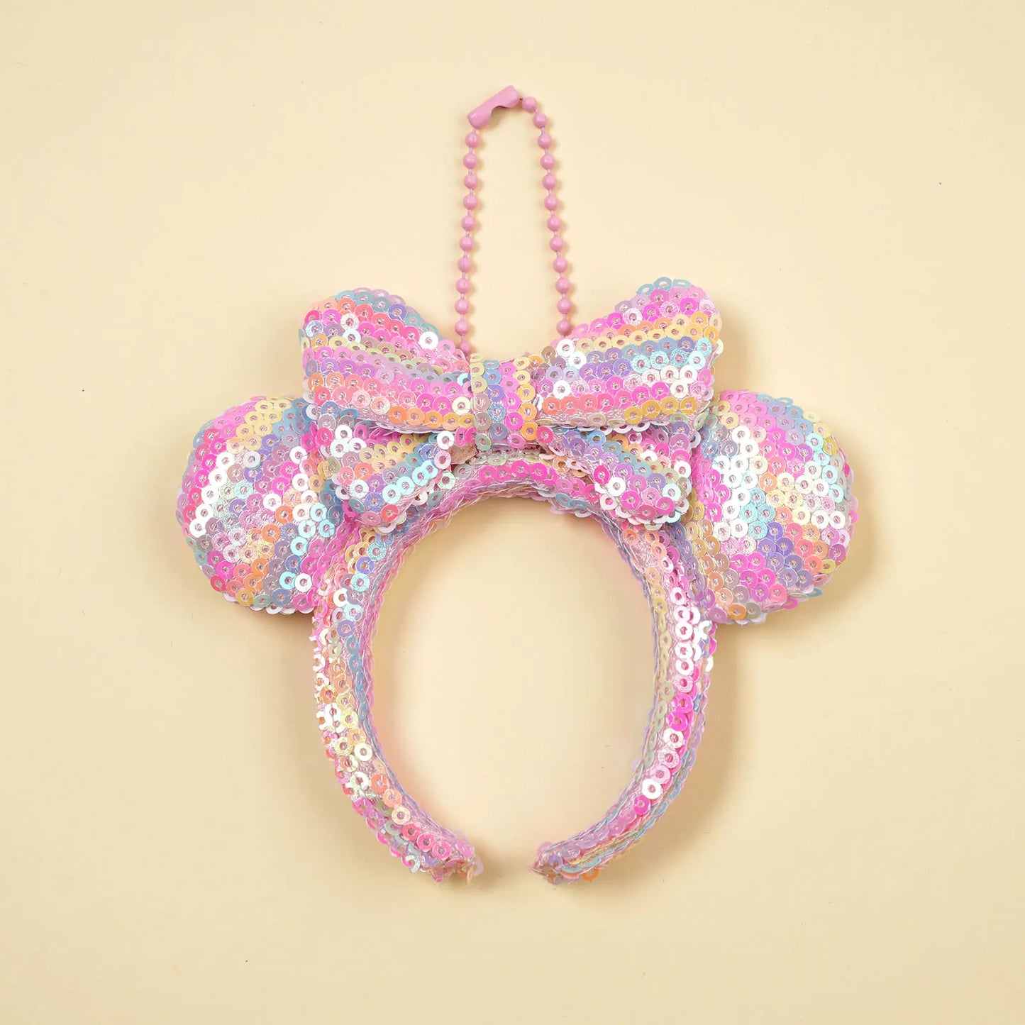 Mouse Ear Bow Pendant - Mini Sequin Bag Charm, Hair Accessory & Keychain