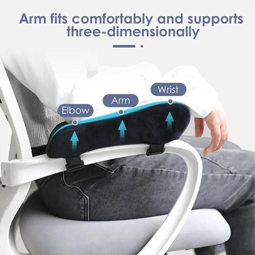 Memory Foam Office Chair Armrest Pad – Comfortable Elbow Support Cushion for Home, Office & Gaming Chairs