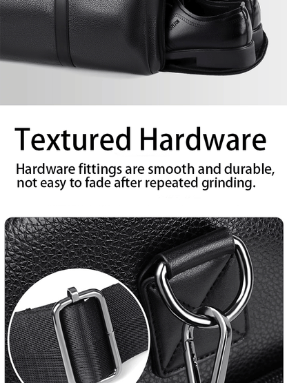 Retro Short Trip Bag – Large Capacity PU Waterproof Sports & Fitness Motorcycle Leisure Bag