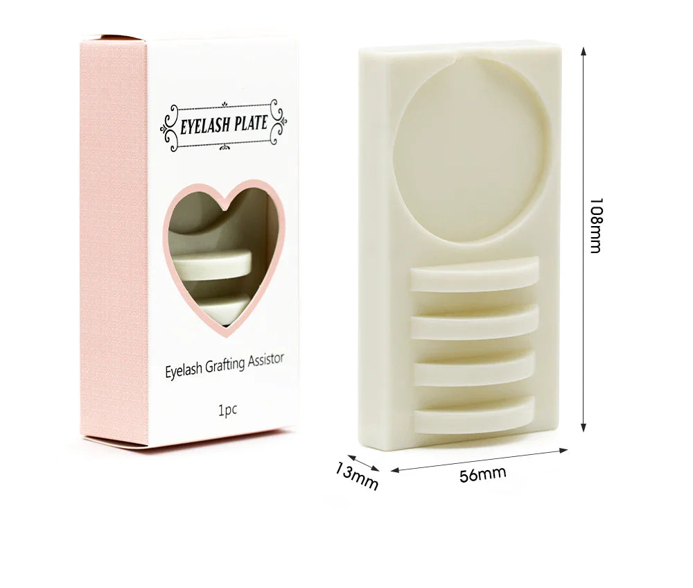 Reusable 2 in 1 Acrylic False Lashes Stand Pad & Glue Holder – Eyelash Grafting Assistor Tool