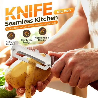 3-in-1 Vegetable Peeler - Stainless Steel Fruit Peeler, Shredder & Slicer