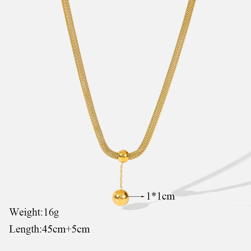 GANEMLY 316L Stainless Steel Water Drop Pendant Necklace – Trendy 18K Gold Plated Women’s Jewelry Gift