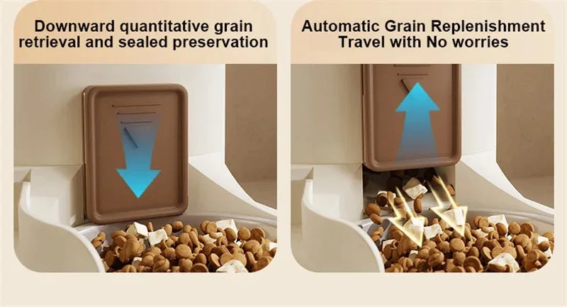 Automatic Cat Feeder & Water Dispenser – Large Capacity Dry & Wet Food Container