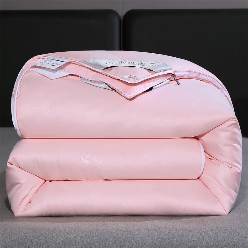 Natural Mulberry Silk Duvet – Luxury Queen & King Size Comforter, All-Season Bedding for Summer & Winter