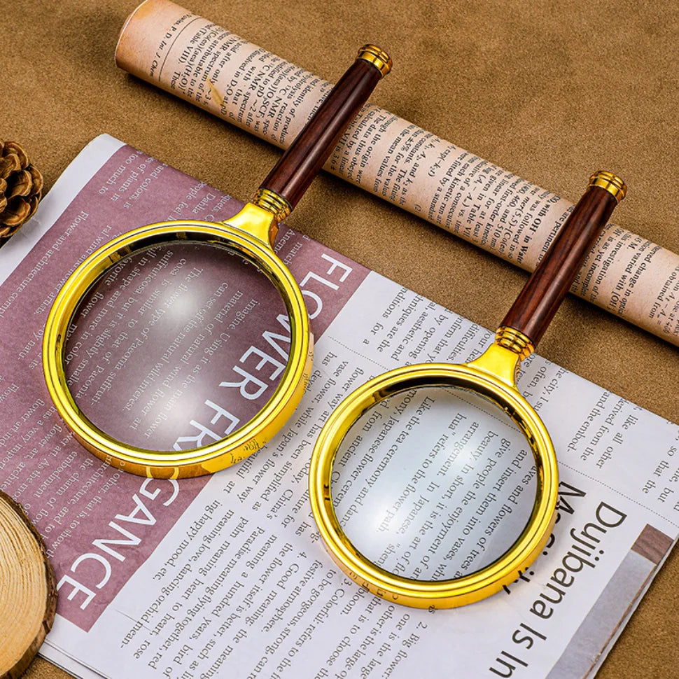 10X Handheld Magnifying Glass with Wooden Handle – 60/70mm Reading Loupe for Home, Learning & Fault Finding Inspection