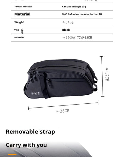 OFFBONDAGE Multifunctional Bicycle Saddlebag — Waterproof Reflective Top Tube Rack Bag, Handheld Large Capacity Adjustable Bike Bag