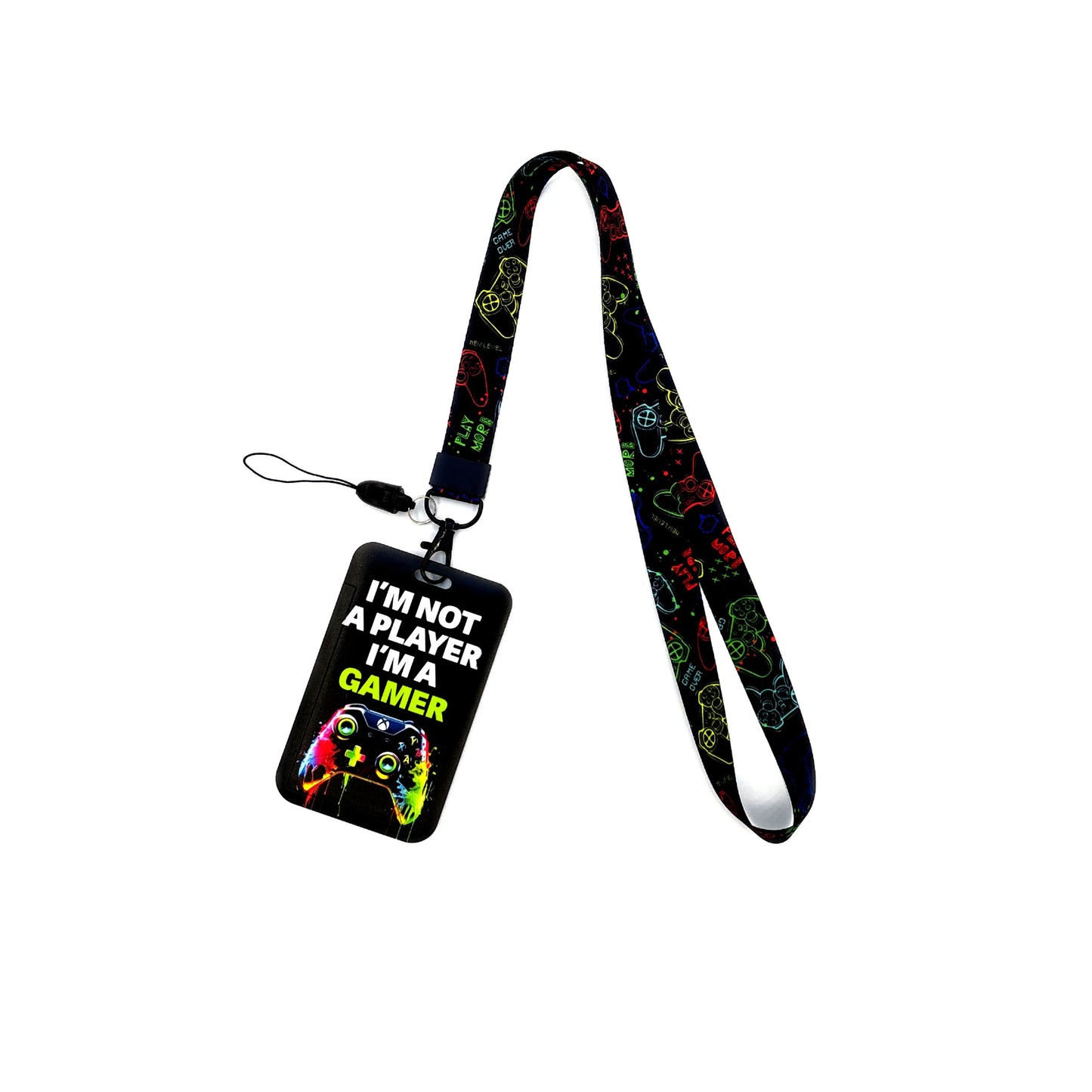 Gamer Card Holder Neck Strap Lanyard – Key, ID & Phone Badge Holder with Cool Hanging Rope