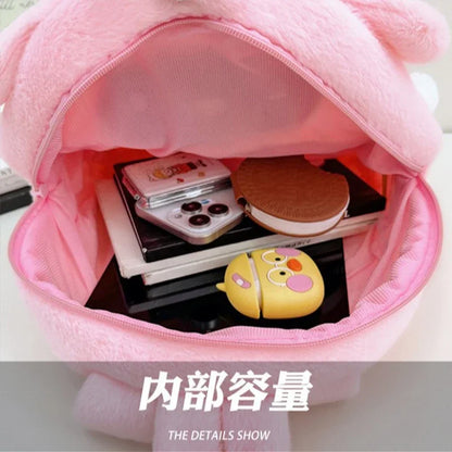 Kuromi & Cinnamoroll Plush Backpack — Cute Cartoon Soft Daypack for School, Travel & Daily Use