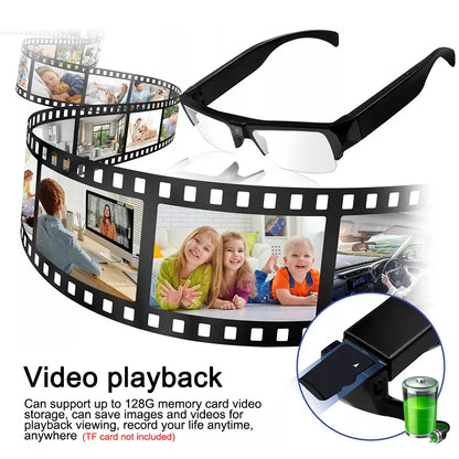 HD 1080P Mini Camera Glasses – DVR Video Recording Sports Sunglasses for Driving, Outdoor & Conference Use