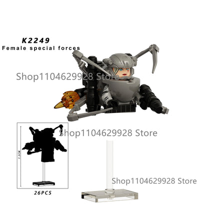 KDL Skibidi Toilet Man Anime Block Figures – TVMan, Titan, Cameraman & Speakerman Model Toy Gift for Kids