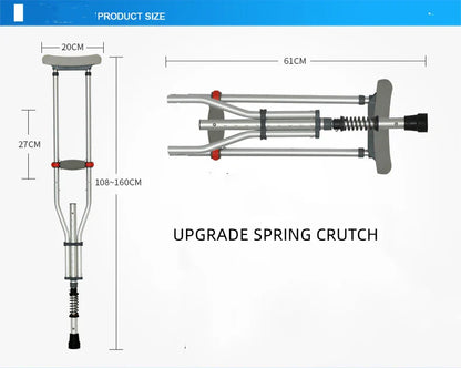 Aluminum Alloy Detachable Foldable Underarm Crutches — Armpit Walking Stick Mobility Aid for Elderly & Disabled