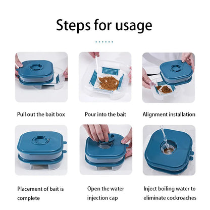 Cockroach Trap Box - Reusable Household Cockroach Catcher and Killer, Insect Control for Kitchen and Garden, Pesticide-Free