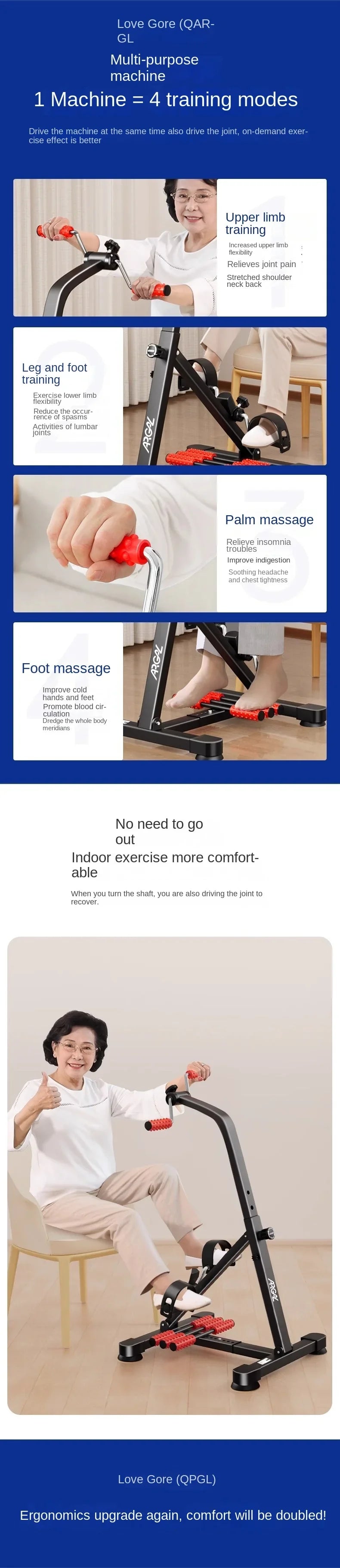 OVOZI Rehabilitation Training Bicycle – Upper & Lower Limb Exerciser for Stroke Recovery, Hemiplegia & Elderly Home Fitness
