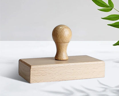Custom Wooden Logo Stamp – Personalized Self-Inking Rubber Stamp for Wedding, Party, Packaging, Company Name & Address