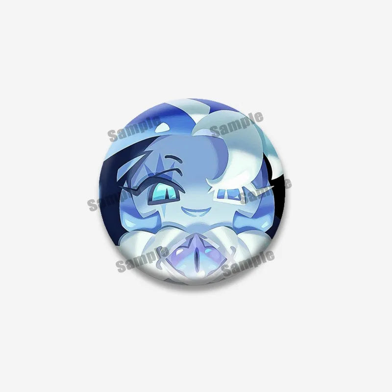 Cookie Run Kingdom Meringue & Jellyfish Enamel Badge – Round Brooch for Backpack, Jewelry Pin & Party Gift