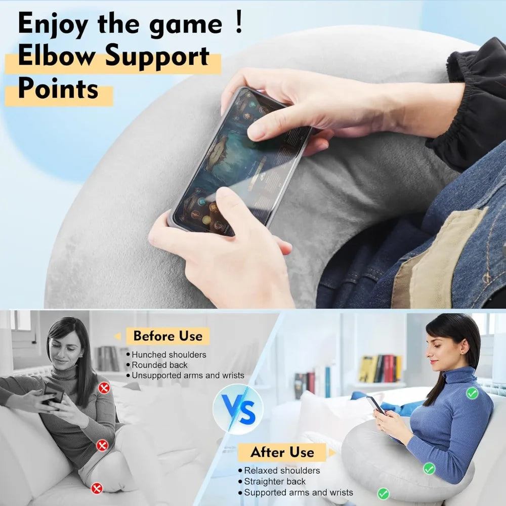 Reading & Gaming Arm Support Pillow – Soft Portable Desk Cushion for Comfort While Watching TV, Traveling, Crocheting & Relaxing Use