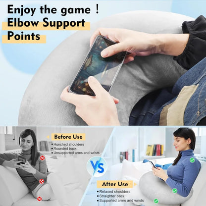 Reading & Gaming Arm Support Pillow – Soft Portable Desk Cushion for Comfort While Watching TV, Traveling, Crocheting & Relaxing Use