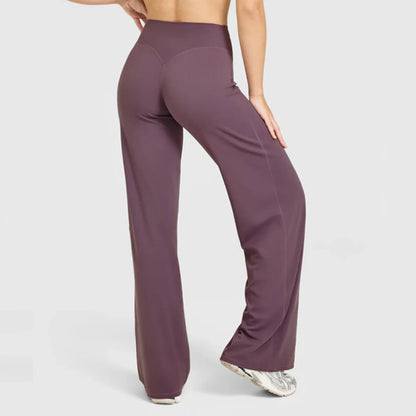 Women’s Ultra Soft Butter Yoga Pants – Mid Waist Straight Leg Sports Trousers for Gym, Pilates & Running