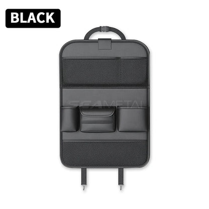 SEAMETAL Car Backseat Storage Bag – Multi-Pocket Seat Back Organizer with Foldable Tablet Tray & Large Capacity