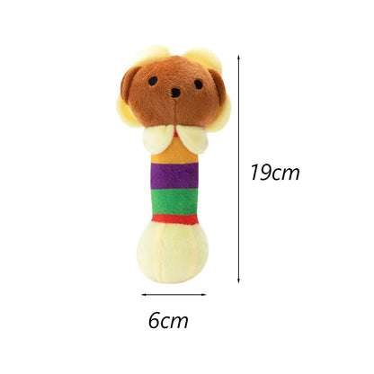 Plush Squeaky Dog Chew Toy - Interactive Teeth Cleaning Toy for Small & Medium Dogs