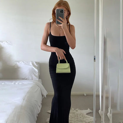 2025 Women's Summer Dress - Solid Color Slim Fit Camisole Skirt Sexy Fashion Style