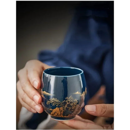 180ml Japanese-Style Ceramic Tea Mug – Large Single Teacup for Home Tea Set or Master Use