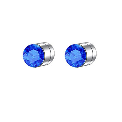 Magnetic Cubic Zirconia Clip-On Earrings Set – Non-Pierced Fake Stud, Cross Dangle & Hoop Styles for Men & Women