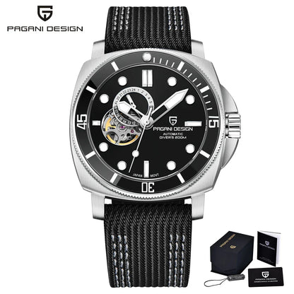 PAGANI DESIGN 2023 Men’s Tourbillon Automatic Watch – Mechanical Wristwatch with Ceramic Bezel, Luminous Display & 20Bar Waterproof