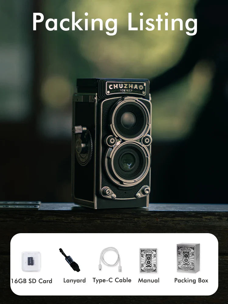 Vintage Mini Digital Camera 12MP Autofocus, 1080P FHD Vlogging Camera – Ideal Christmas & Birthday Gift