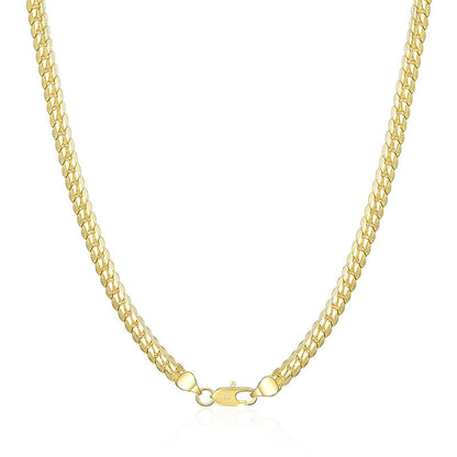 18K Gold/Silver 6mm Full Sideways Necklace – 8/18/20/24 Inch Chain for Women & Men, Fashion Wedding & Engagement Jewelry