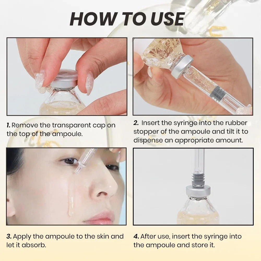 Collagen Silk Peptide Face Ampoule - Anti Aging Serum for Skin Lifting, Firming, Tightening & Deep Hydration