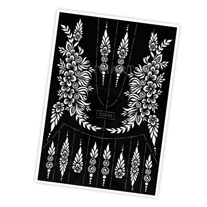 Reusable Henna Stencil Templates for Hand & Body – Floral Tattoo Stencils for Women, Weddings & Festivals Body Art Makeup Tools