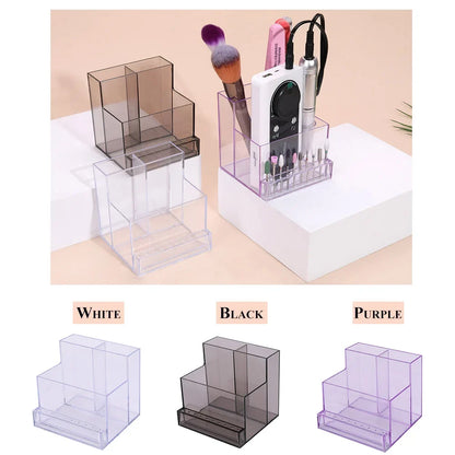 Clear Nail Drill Bit Holder - Transparent Display Box Organizer for Manicure Tools, Nail Art Accessories & Beauty Storage