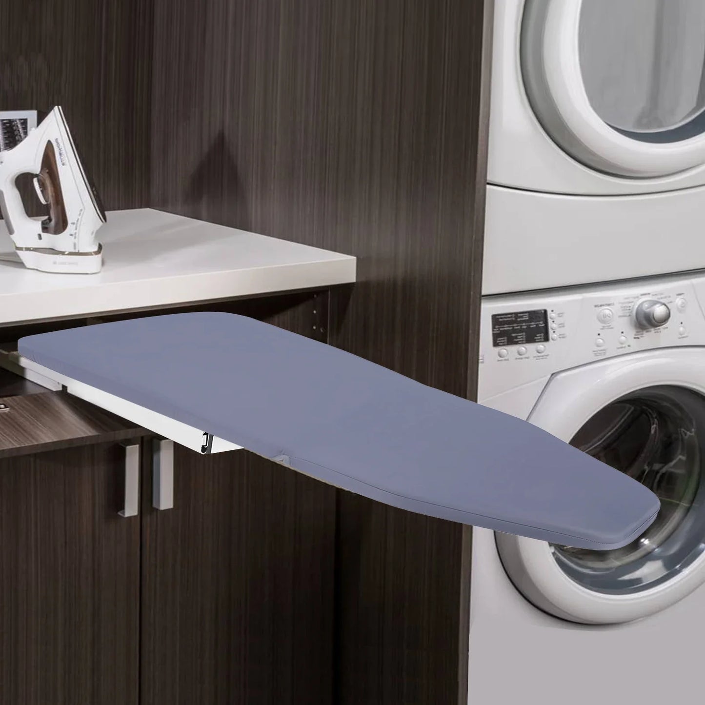 Foldable Cabinet-Mount Ironing Board | Sturdy Metal Frame 80x29.5cm Gray