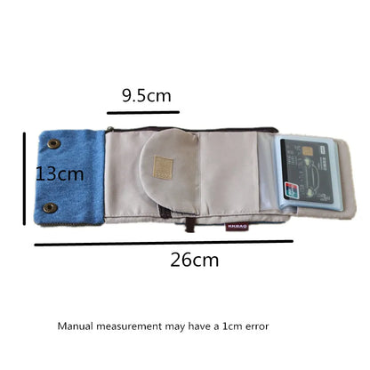 Handmade Three-Fold Fabric Wallet — Short Zipper Purse for Women & Men, Multi-Function Card & Key Holder for Teens