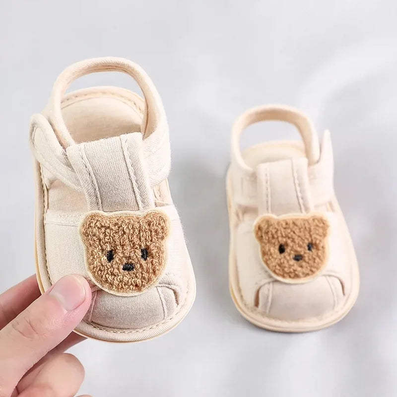 Cute Bear Baby Sandals - Soft Sole First-Step Shoes for Infants & Toddlers 0–18 Months