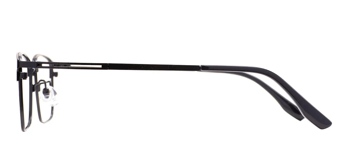 Comfortable Rectangular Men’s Business Glasses – Full Rim Browline Metal Frame for Optical Prescription Lenses