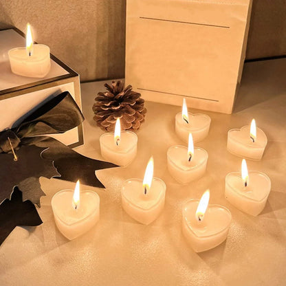 9pcs Heart-Shaped Scented Tea Candles – Valentine's Day Romantic Love Candles for Proposals, Weddings, & Anniversaries