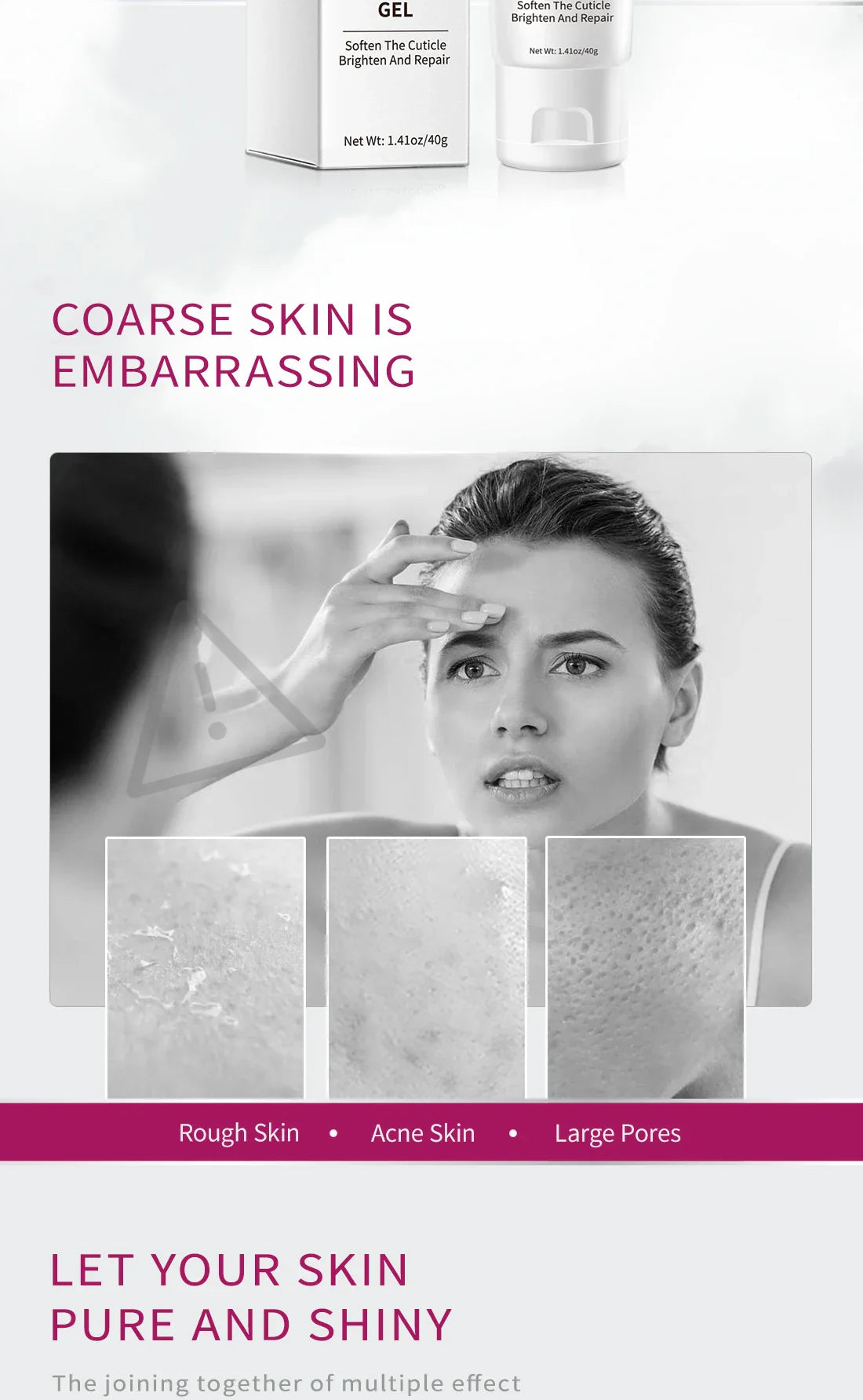 Facial Exfoliating Gel – Whitening, Moisturizing & Repairing Face Scrub Cleanser for Acne and Blackhead Removal Skincare