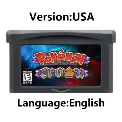 GBA Game Cartridge – 32-Bit Pokemon Series: Crown Clover, Unbound, Quetzal, Glazed, Gaia & Emerald Legacy