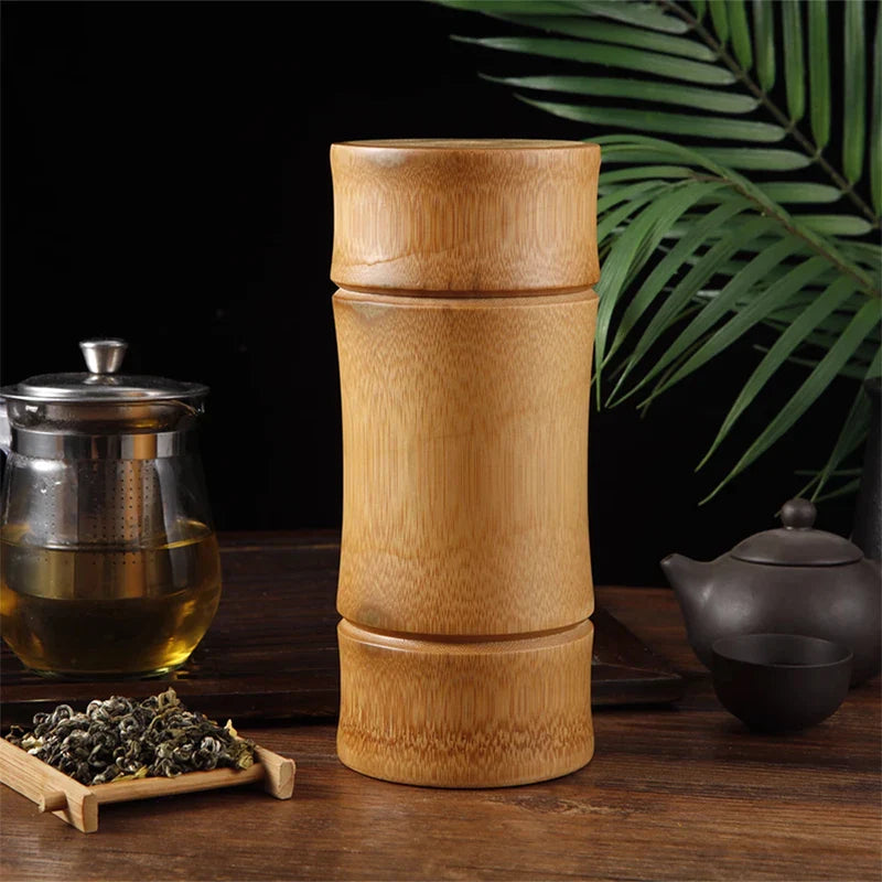 Natural Bamboo Food Storage Box – Eco-Friendly Tea, Nut, & Spice Canister Organizer for Kitchen